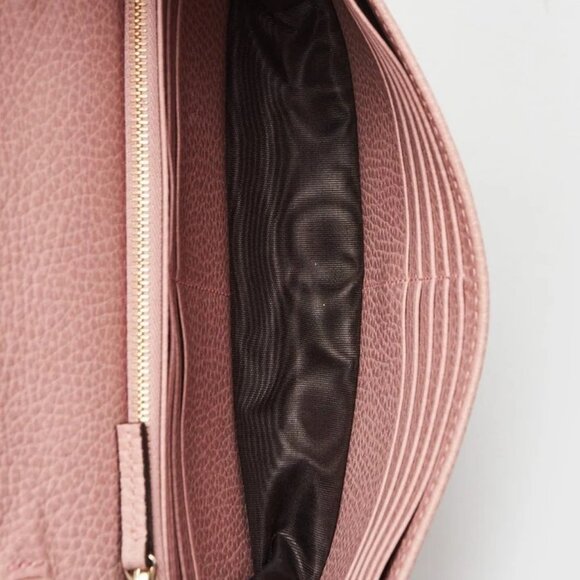 Gucci Pink Pebbled Leather Interlocking G Wallet on Chain Clutch Bag - Picture 7 of 10